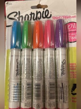NWT Sharpie Oil-Based Paint Markers, Medium Point, Assorted Fashion Colors (5-Pa